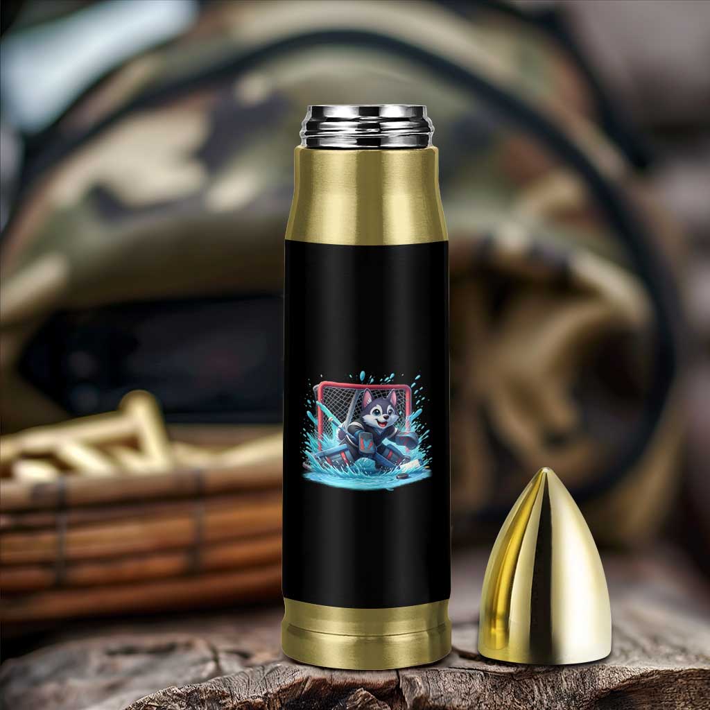 Siberian Husky Ice Hockey Player Bullet Tumbler Funny Goalie Gift - Wonder Print Shop