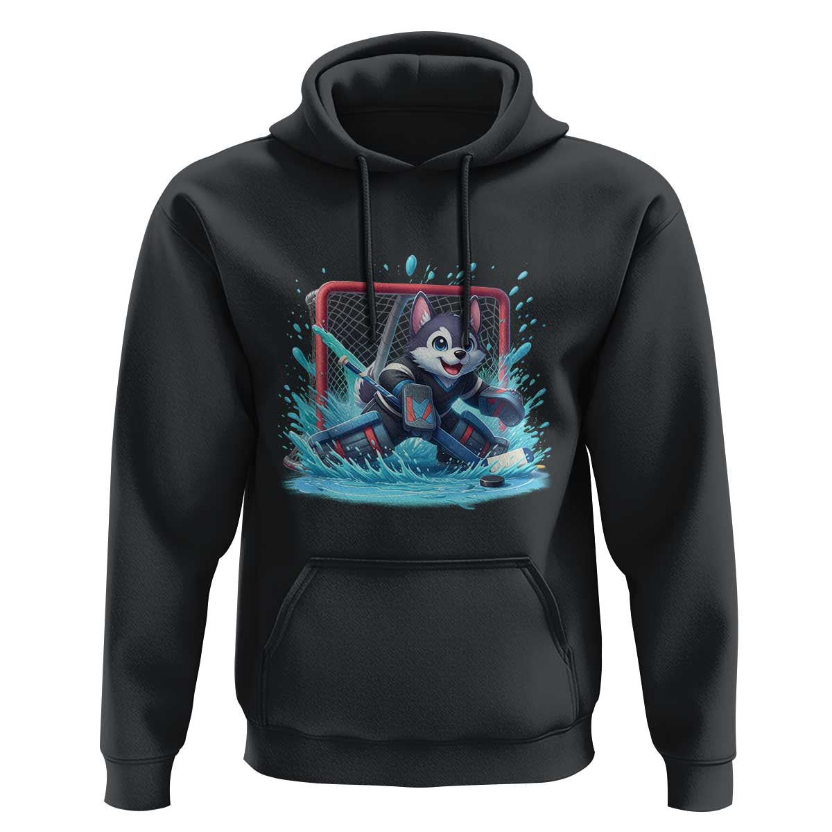 Siberian Husky Ice Hockey Player Hoodie Funny Goalie Gift - Wonder Print Shop