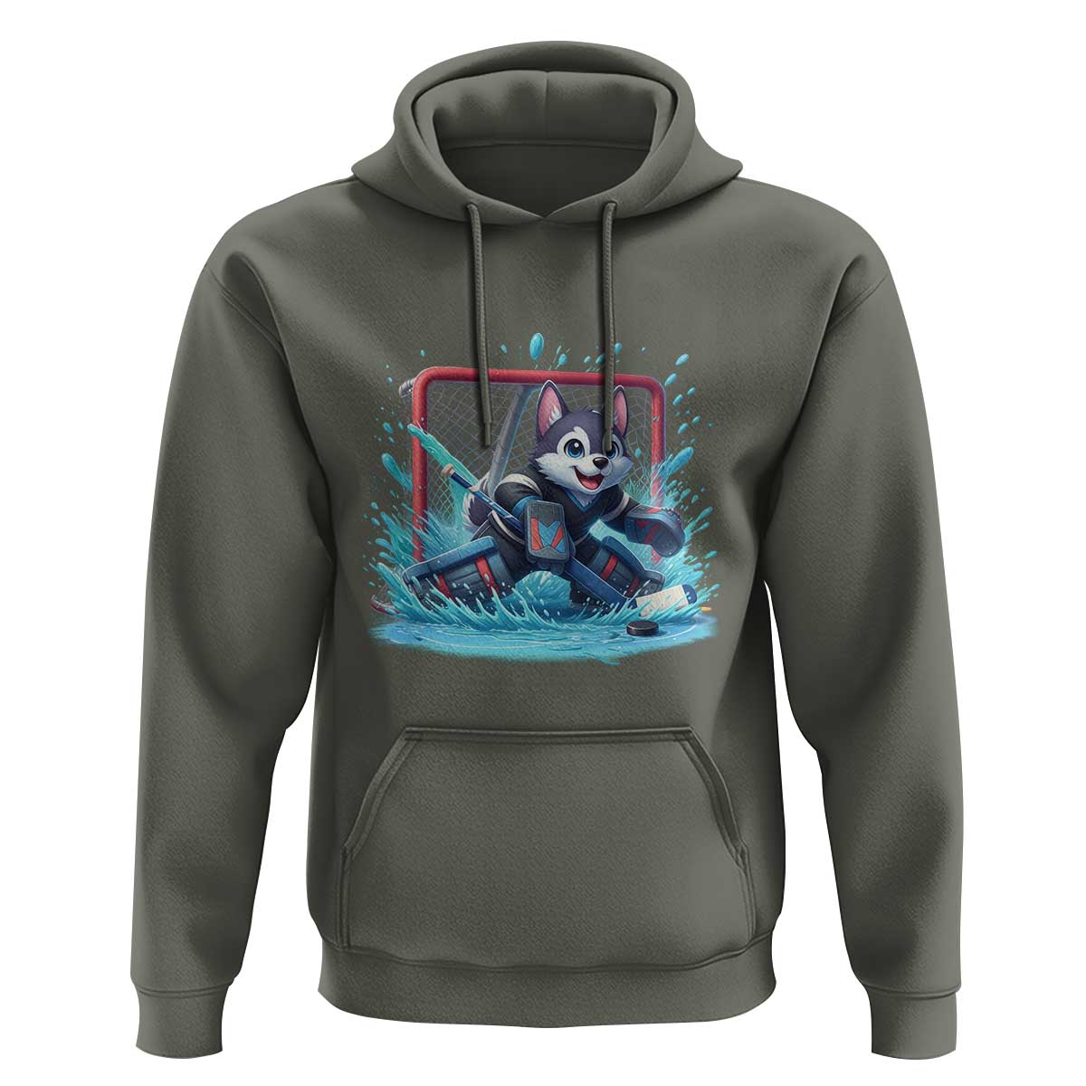 Siberian Husky Ice Hockey Player Hoodie Funny Goalie Gift - Wonder Print Shop