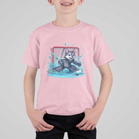 Siberian Husky Ice Hockey Player T Shirt For Kid Funny Goalie Gift - Wonder Print Shop