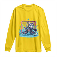 Siberian Husky Ice Hockey Player Long Sleeve Shirt Funny Goalie Gift - Wonder Print Shop