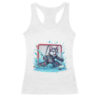 Siberian Husky Ice Hockey Player Racerback Tank Top Funny Goalie Gift - Wonder Print Shop