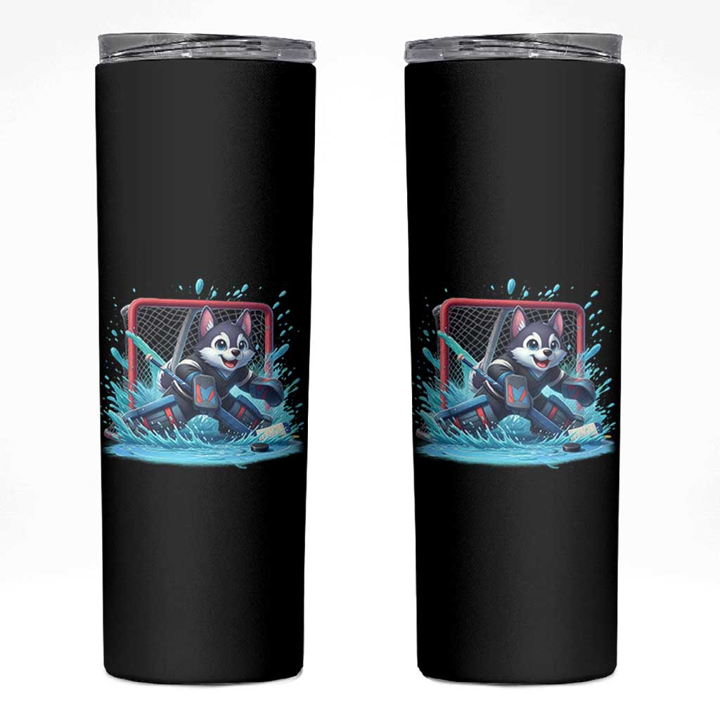 Siberian Husky Ice Hockey Player Skinny Tumbler Funny Goalie Gift - Wonder Print Shop
