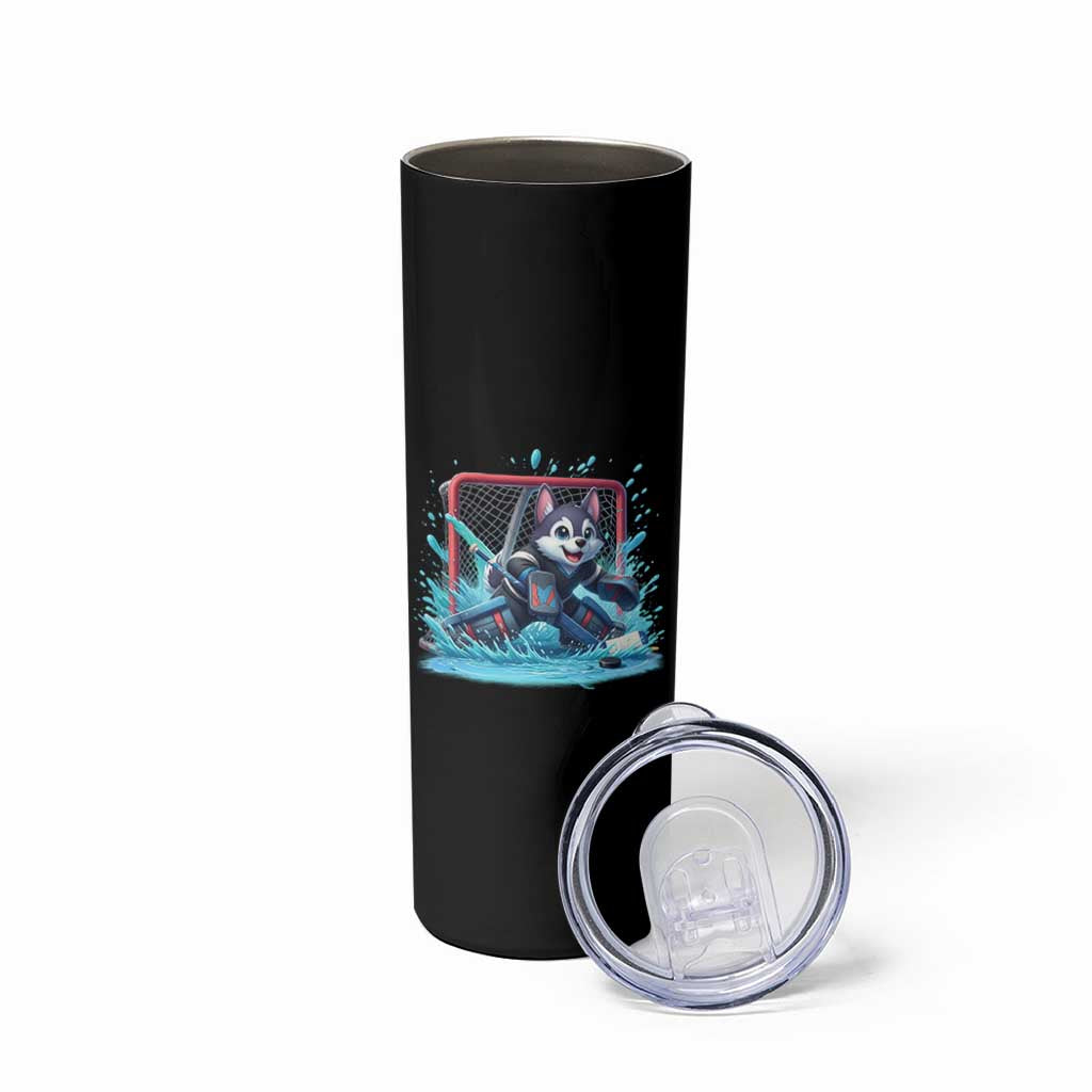 Siberian Husky Ice Hockey Player Skinny Tumbler Funny Goalie Gift - Wonder Print Shop