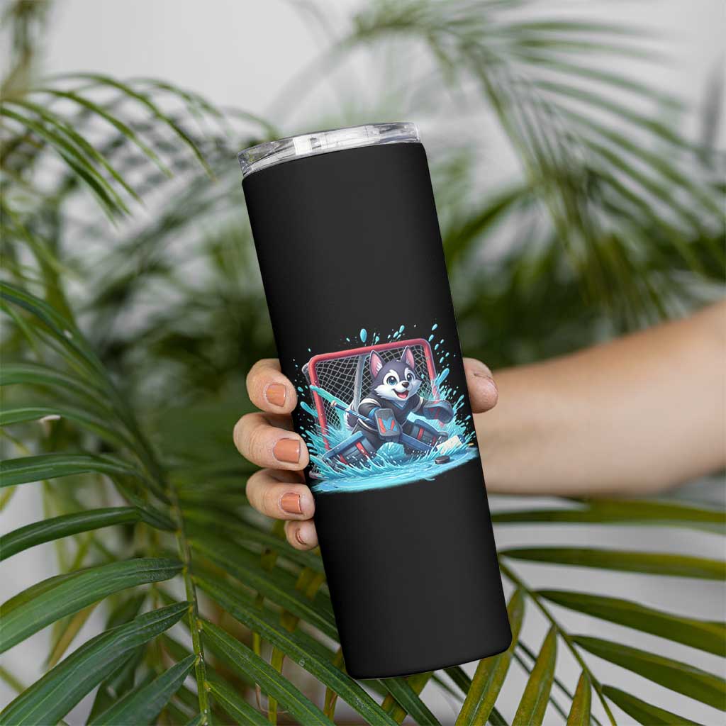 Siberian Husky Ice Hockey Player Skinny Tumbler Funny Goalie Gift - Wonder Print Shop