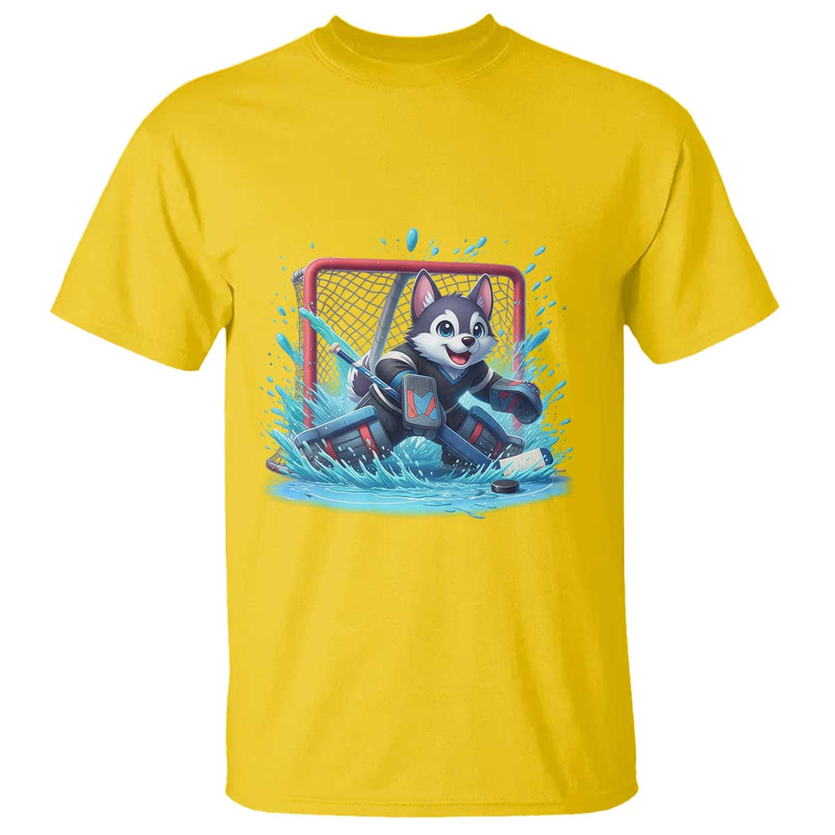 Siberian Husky Ice Hockey Player T Shirt Funny Goalie Gift - Wonder Print Shop