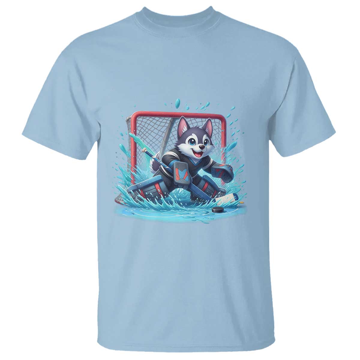 Siberian Husky Ice Hockey Player T Shirt Funny Goalie Gift - Wonder Print Shop