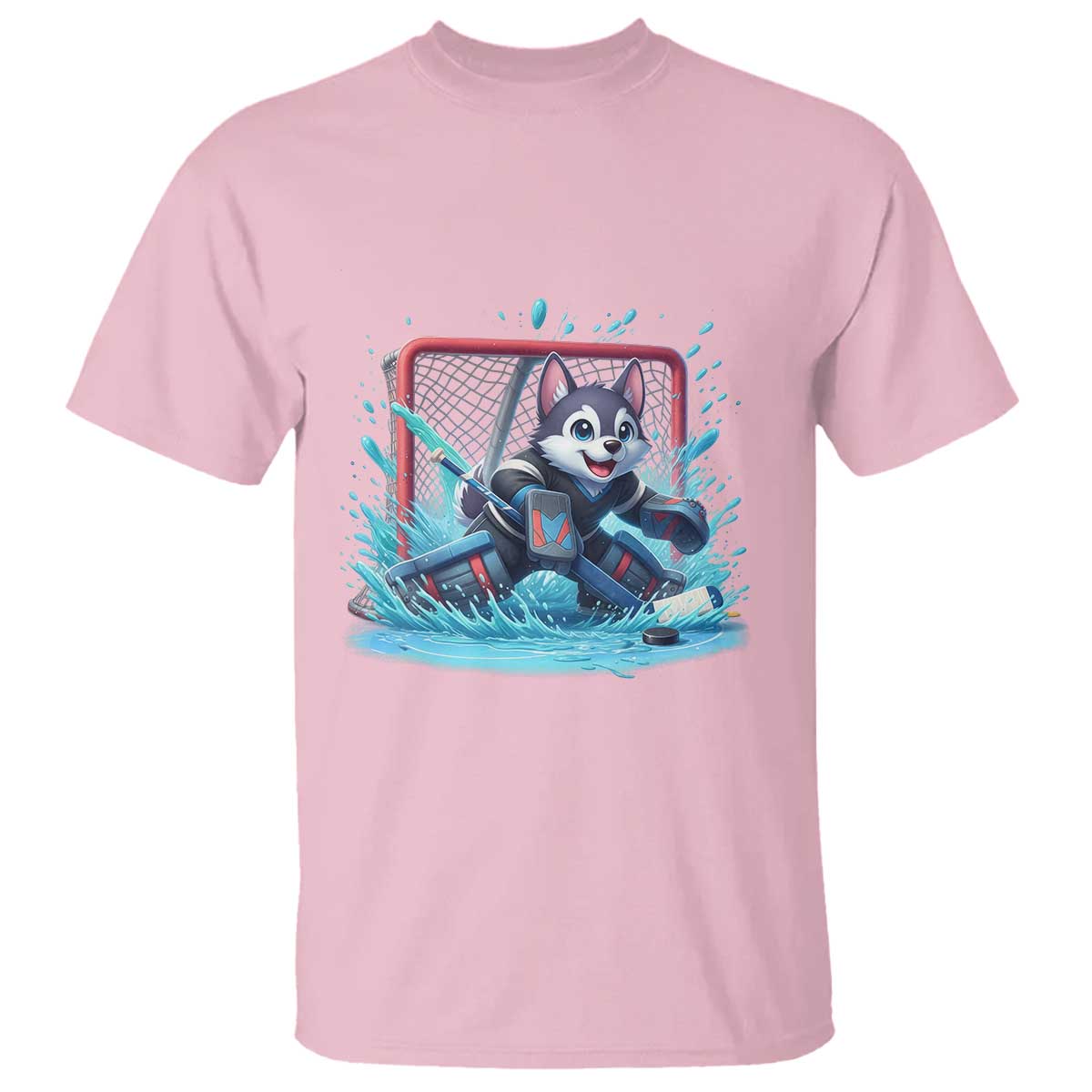 Siberian Husky Ice Hockey Player T Shirt Funny Goalie Gift - Wonder Print Shop