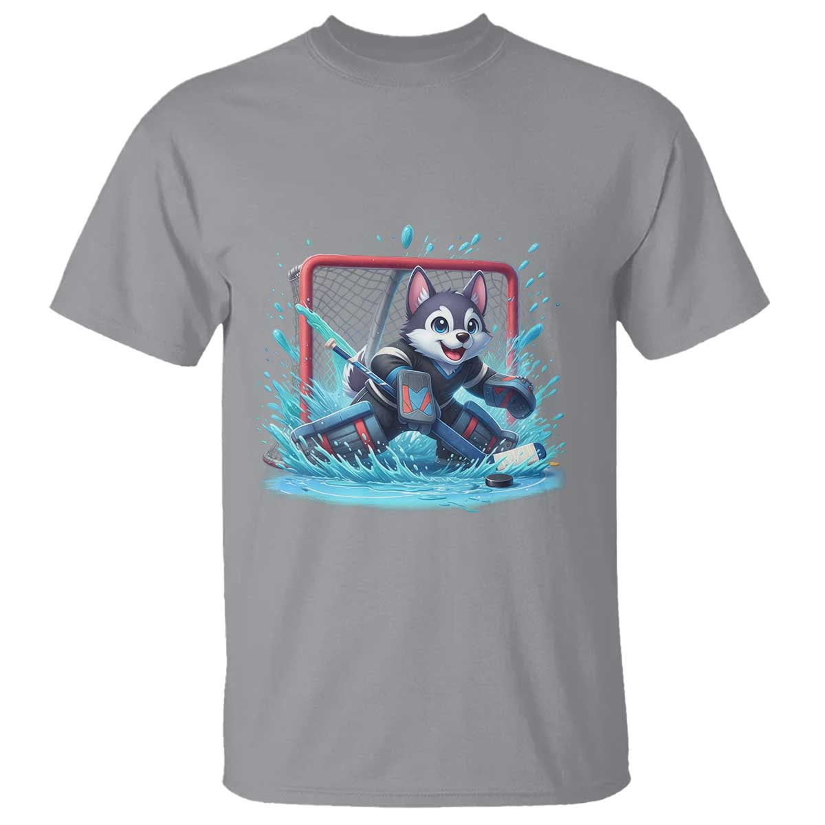 Siberian Husky Ice Hockey Player T Shirt Funny Goalie Gift - Wonder Print Shop