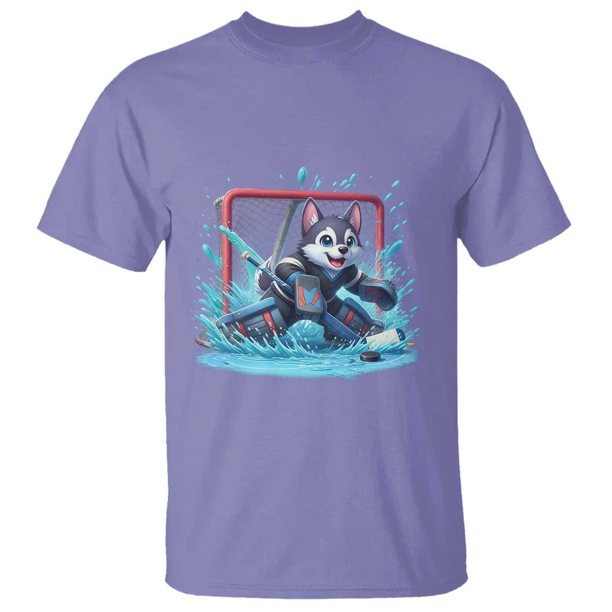 Siberian Husky Ice Hockey Player T Shirt Funny Goalie Gift - Wonder Print Shop