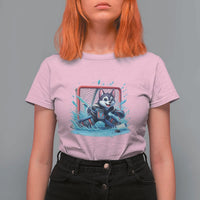 Siberian Husky Ice Hockey Player T Shirt For Women Funny Goalie Gift - Wonder Print Shop