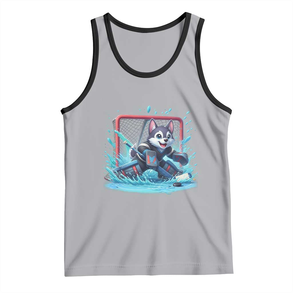 Siberian Husky Ice Hockey Player Tank Top Funny Goalie Gift - Wonder Print Shop