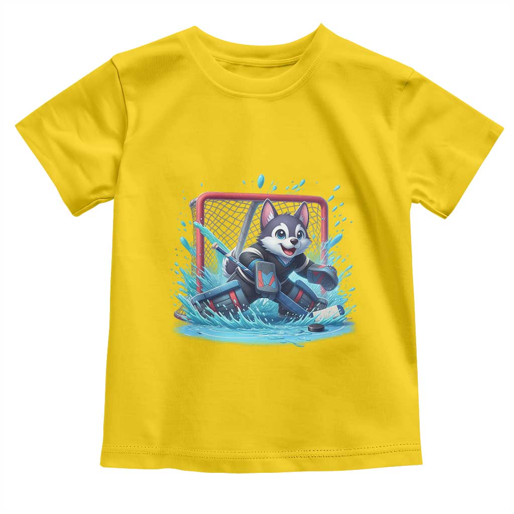Siberian Husky Ice Hockey Player Toddler T Shirt Funny Goalie Gift - Wonder Print Shop