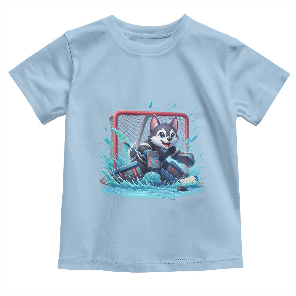 Siberian Husky Ice Hockey Player Toddler T Shirt Funny Goalie Gift - Wonder Print Shop