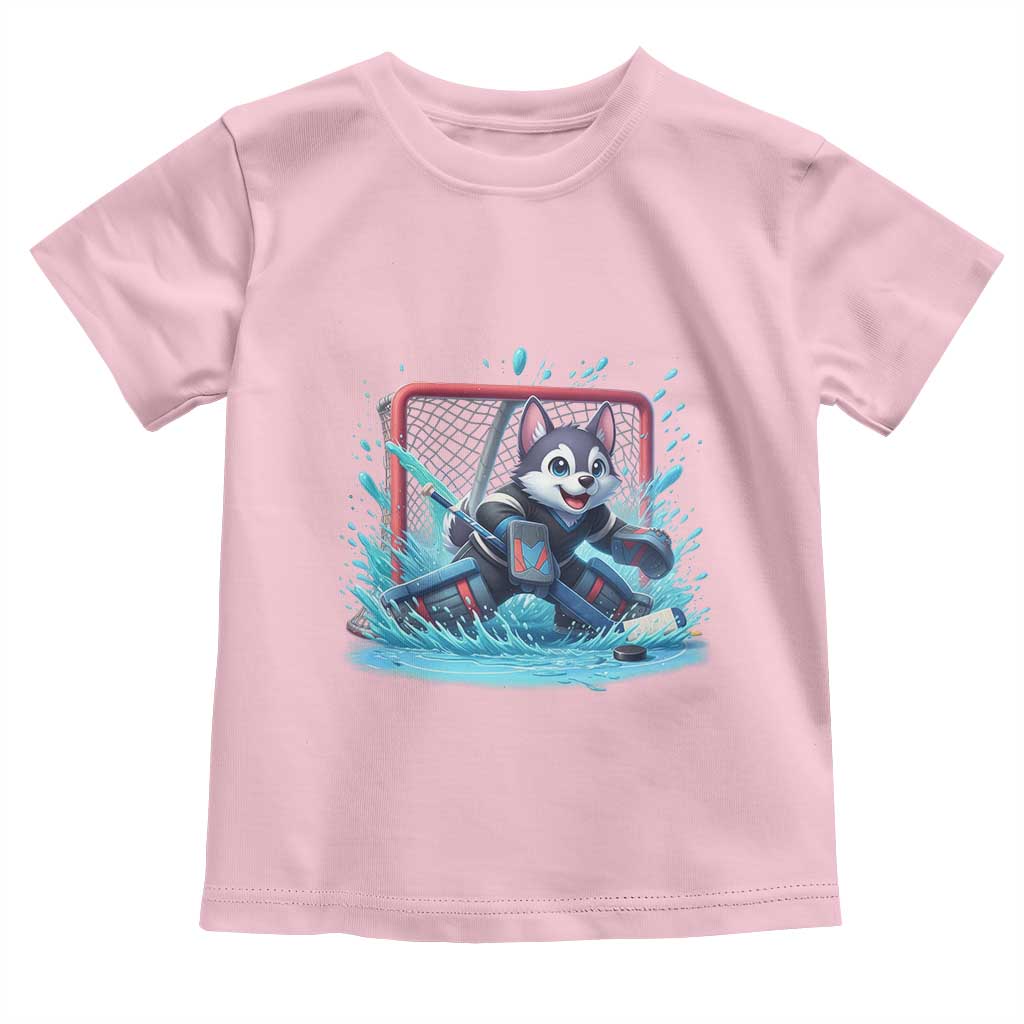 Siberian Husky Ice Hockey Player Toddler T Shirt Funny Goalie Gift - Wonder Print Shop
