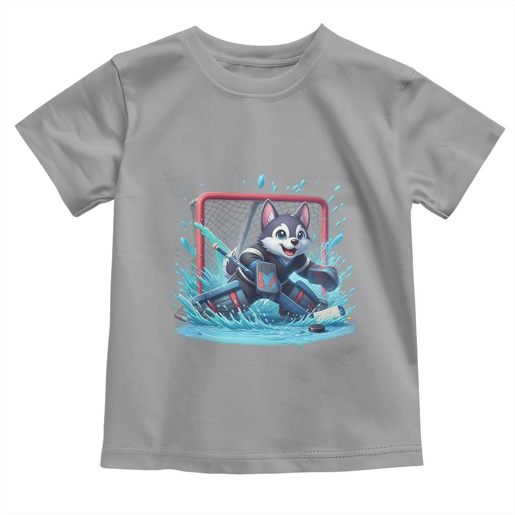 Siberian Husky Ice Hockey Player Toddler T Shirt Funny Goalie Gift - Wonder Print Shop