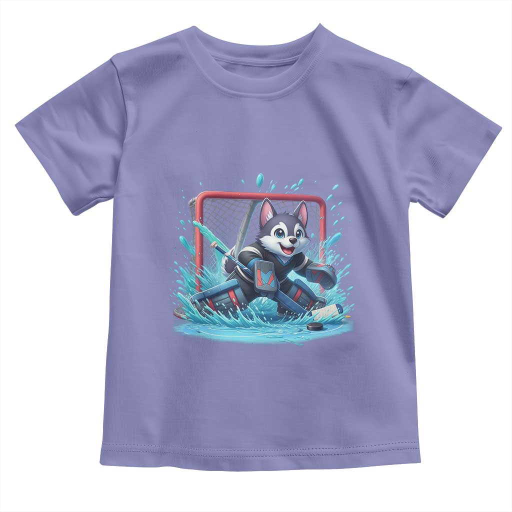 Siberian Husky Ice Hockey Player Toddler T Shirt Funny Goalie Gift - Wonder Print Shop