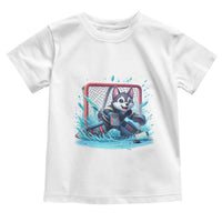 Siberian Husky Ice Hockey Player Toddler T Shirt Funny Goalie Gift - Wonder Print Shop
