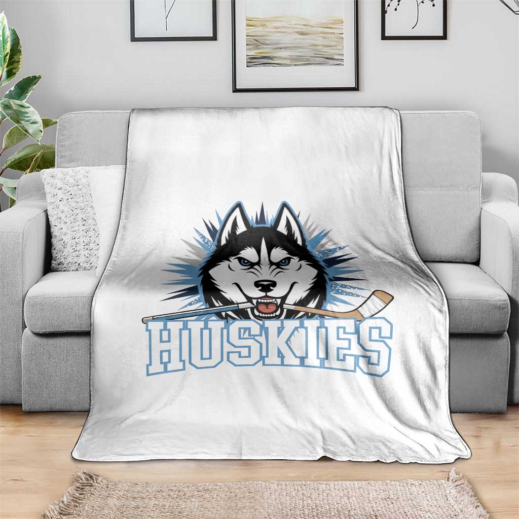 Cool Siberian Husky Ice Hockey Throw Blanket Gift For Dog Lovers - Wonder Print Shop
