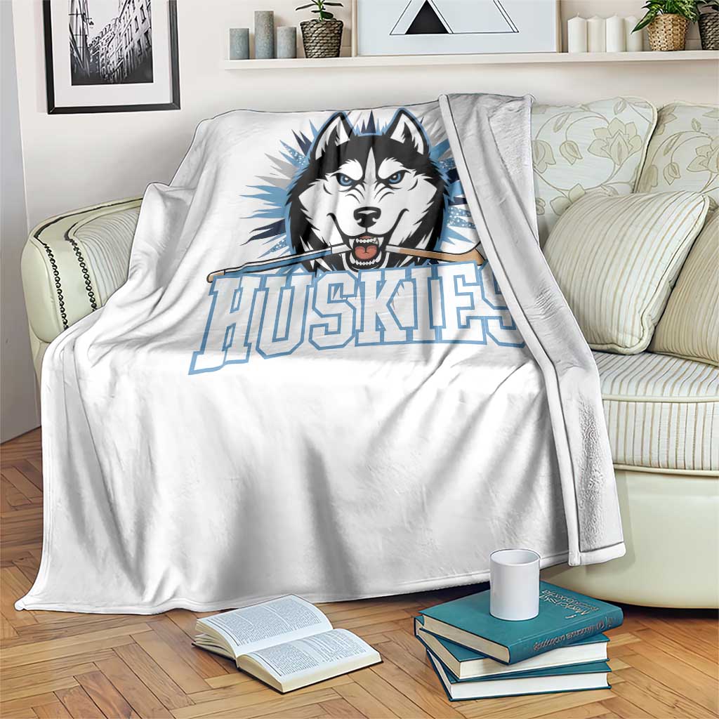 Cool Siberian Husky Ice Hockey Throw Blanket Gift For Dog Lovers - Wonder Print Shop
