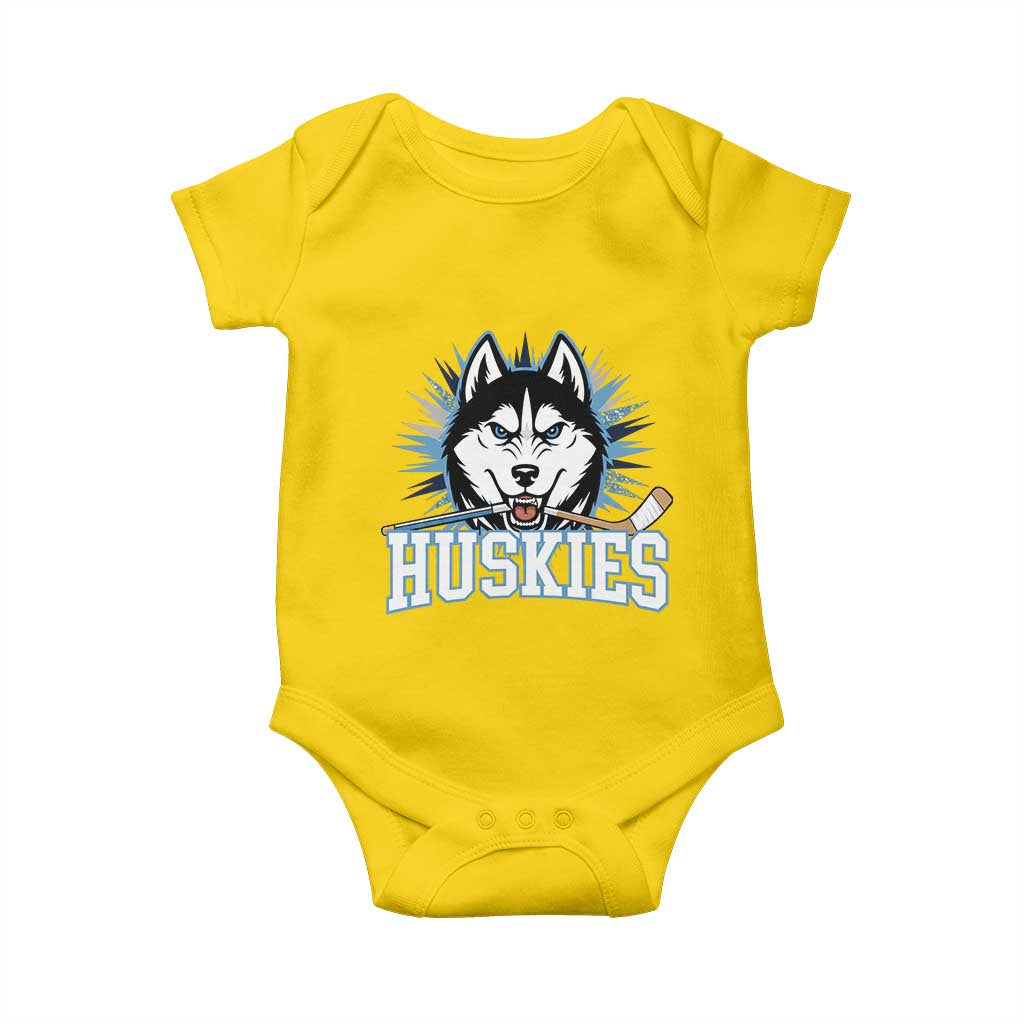 Cool Siberian Husky Ice Hockey Baby Onesie Gift For Dog Lovers - Wonder Print Shop