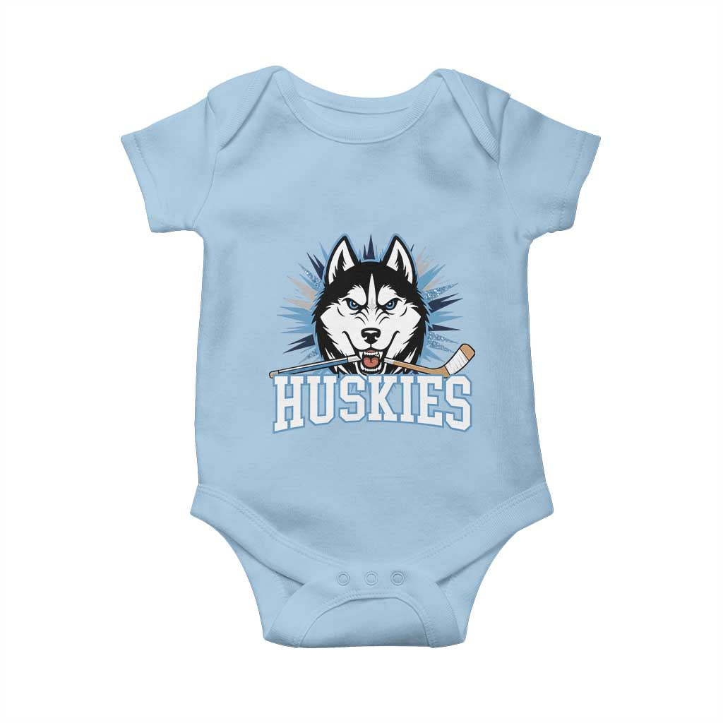 Cool Siberian Husky Ice Hockey Baby Onesie Gift For Dog Lovers - Wonder Print Shop