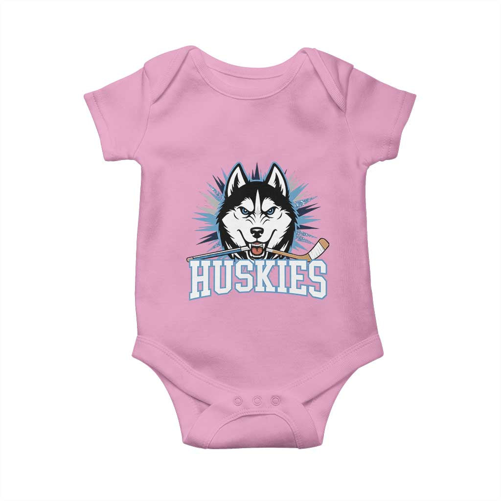 Cool Siberian Husky Ice Hockey Baby Onesie Gift For Dog Lovers - Wonder Print Shop