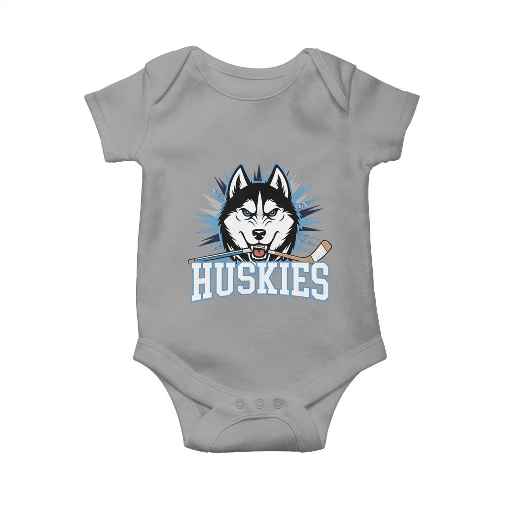 Cool Siberian Husky Ice Hockey Baby Onesie Gift For Dog Lovers - Wonder Print Shop