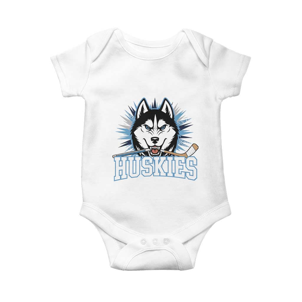 Cool Siberian Husky Ice Hockey Baby Onesie Gift For Dog Lovers - Wonder Print Shop