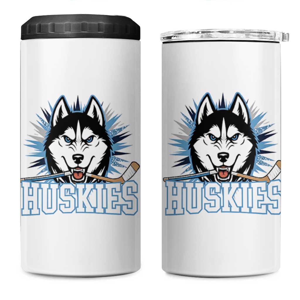 Cool Siberian Husky Ice Hockey 4 in 1 Can Cooler Tumbler Gift For Dog Lovers - Wonder Print Shop