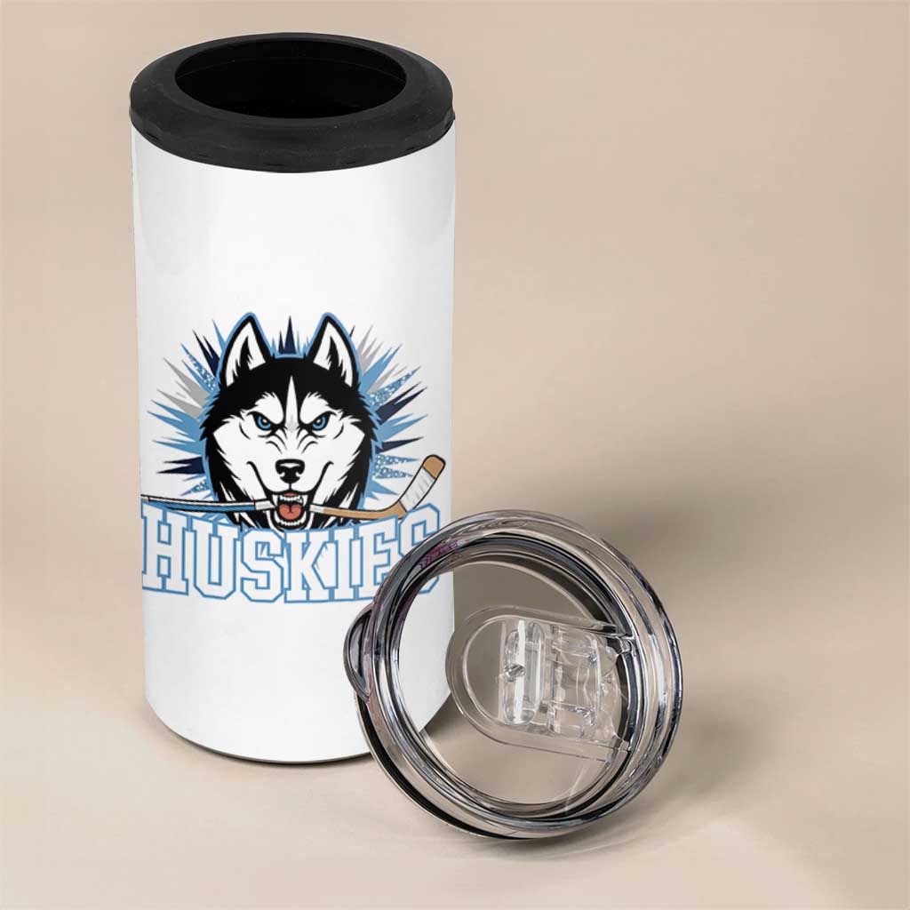 Cool Siberian Husky Ice Hockey 4 in 1 Can Cooler Tumbler Gift For Dog Lovers - Wonder Print Shop