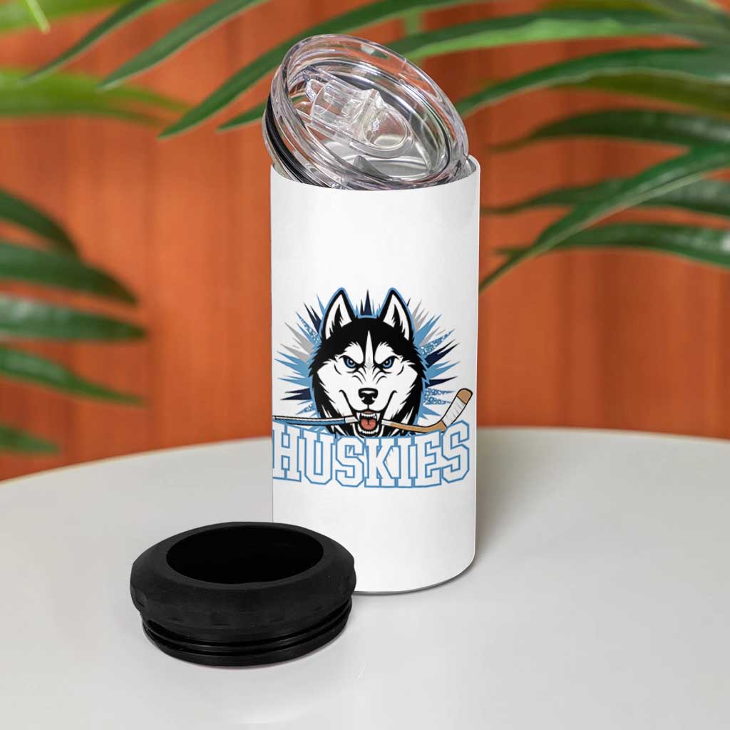 Cool Siberian Husky Ice Hockey 4 in 1 Can Cooler Tumbler Gift For Dog Lovers - Wonder Print Shop