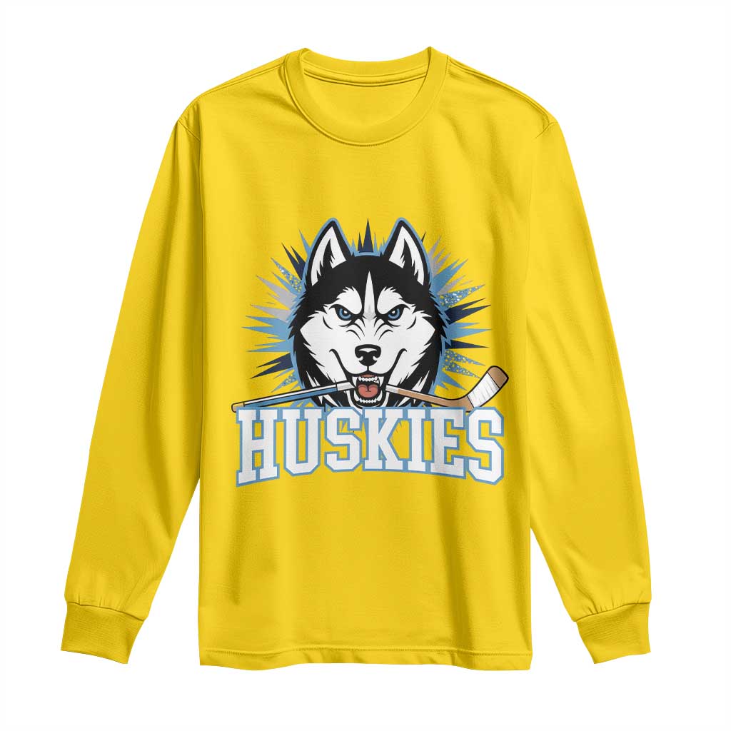 Cool Siberian Husky Ice Hockey Long Sleeve Shirt Gift For Dog Lovers - Wonder Print Shop