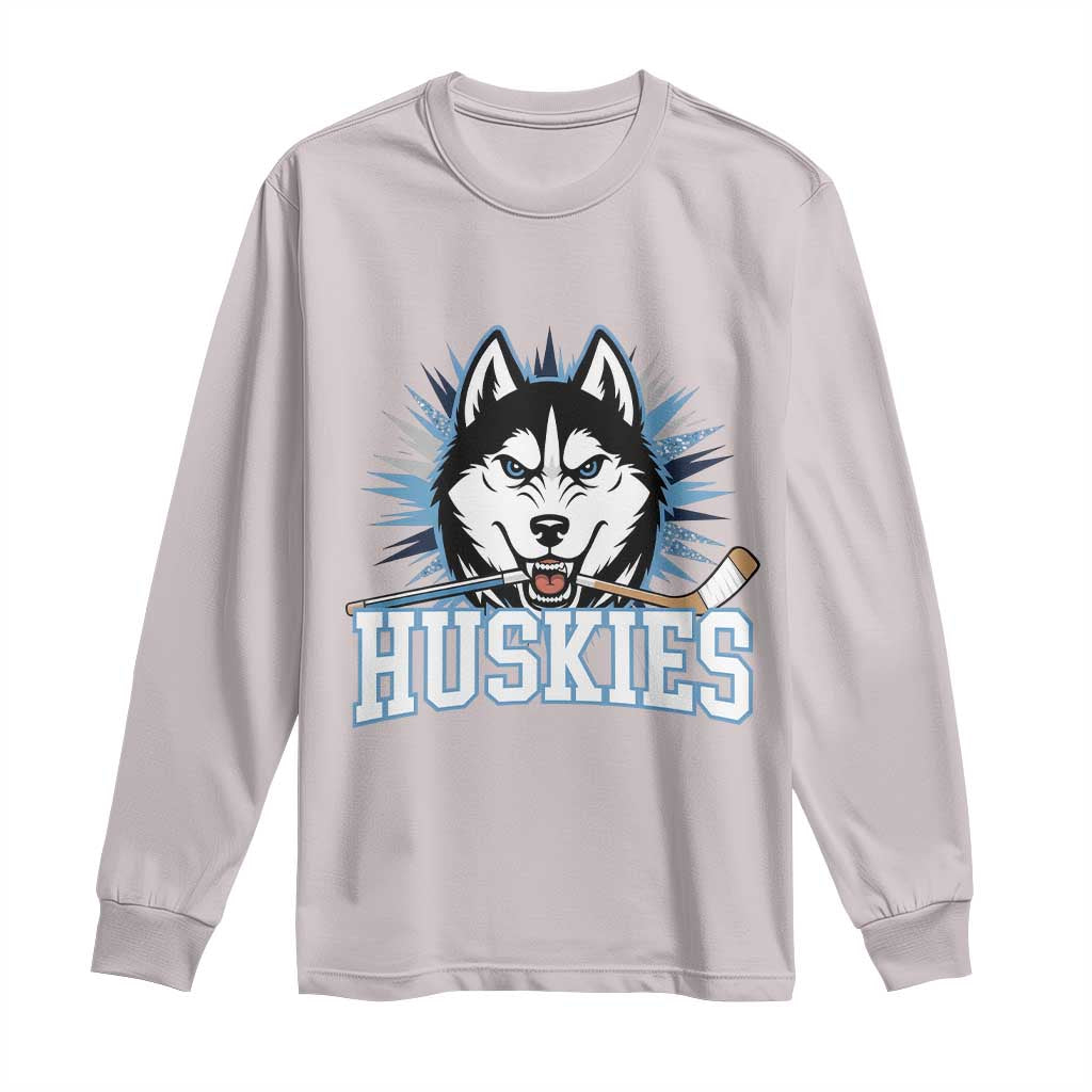 Cool Siberian Husky Ice Hockey Long Sleeve Shirt Gift For Dog Lovers - Wonder Print Shop