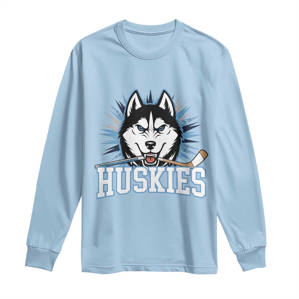 Cool Siberian Husky Ice Hockey Long Sleeve Shirt Gift For Dog Lovers - Wonder Print Shop