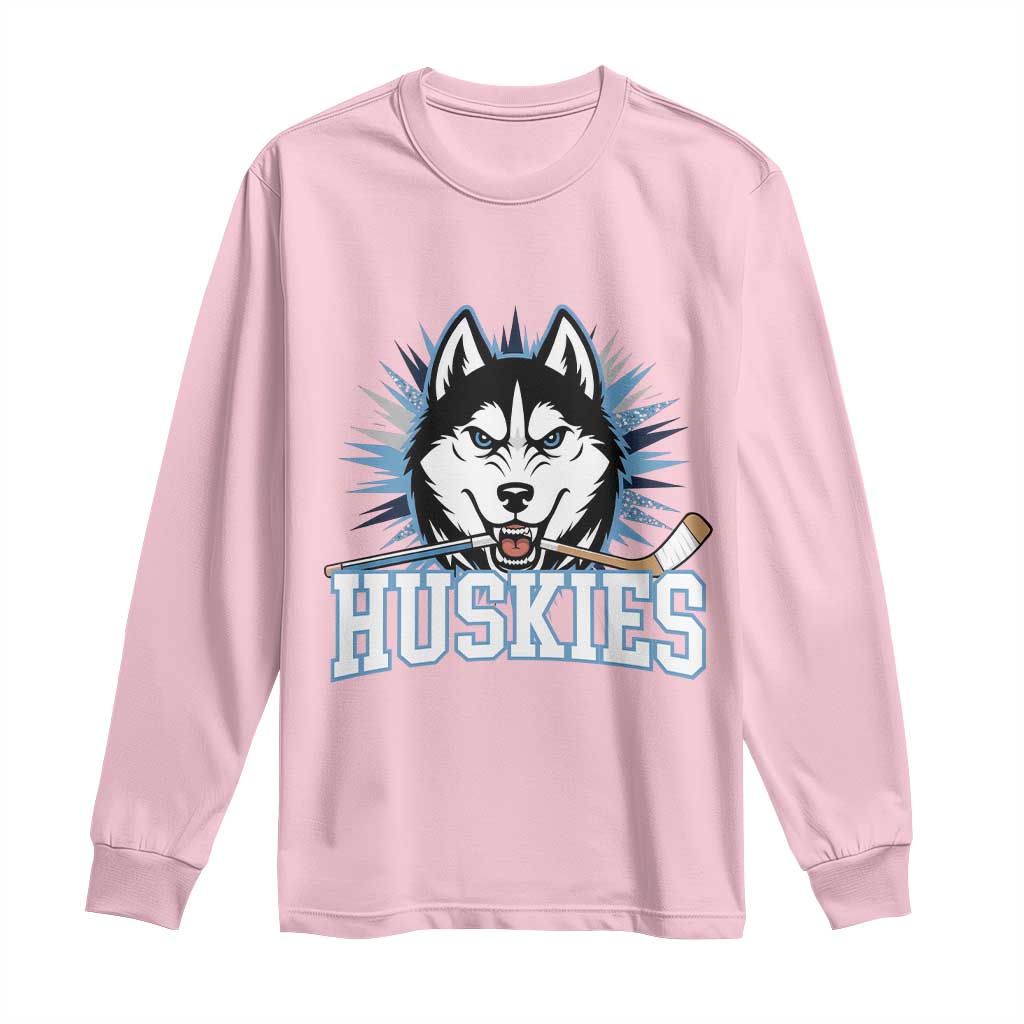 Cool Siberian Husky Ice Hockey Long Sleeve Shirt Gift For Dog Lovers - Wonder Print Shop
