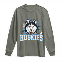 Cool Siberian Husky Ice Hockey Long Sleeve Shirt Gift For Dog Lovers - Wonder Print Shop
