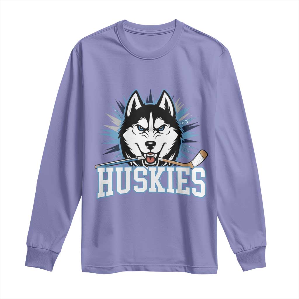 Cool Siberian Husky Ice Hockey Long Sleeve Shirt Gift For Dog Lovers - Wonder Print Shop