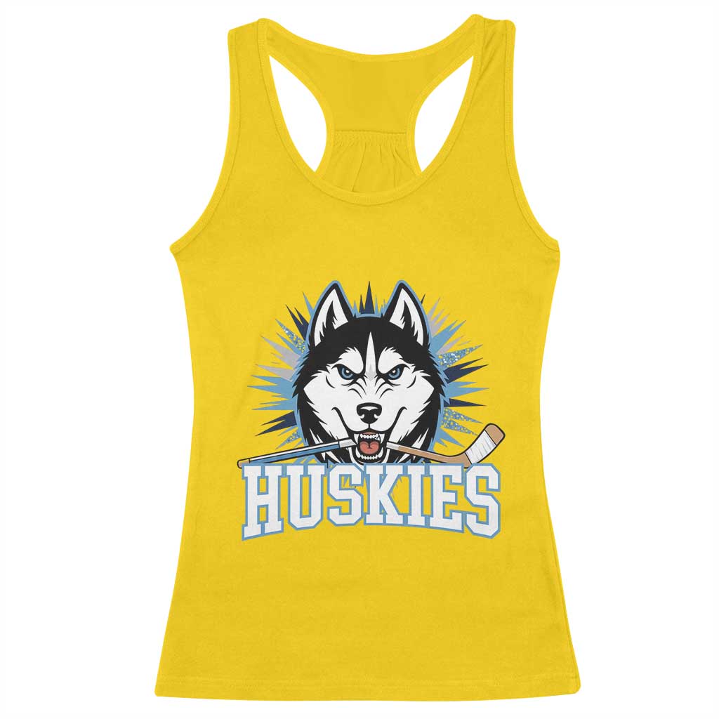 Cool Siberian Husky Ice Hockey Racerback Tank Top Gift For Dog Lovers - Wonder Print Shop