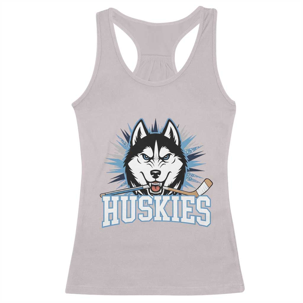 Cool Siberian Husky Ice Hockey Racerback Tank Top Gift For Dog Lovers - Wonder Print Shop