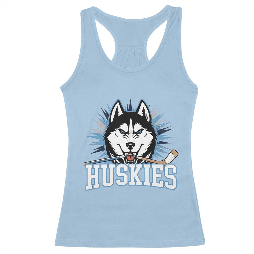 Cool Siberian Husky Ice Hockey Racerback Tank Top Gift For Dog Lovers - Wonder Print Shop