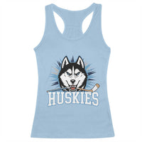 Cool Siberian Husky Ice Hockey Racerback Tank Top Gift For Dog Lovers - Wonder Print Shop