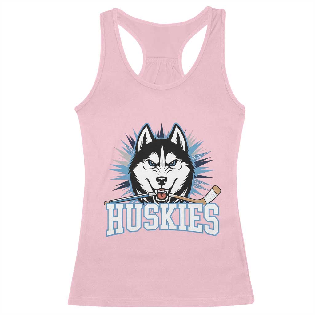 Cool Siberian Husky Ice Hockey Racerback Tank Top Gift For Dog Lovers - Wonder Print Shop