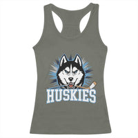 Cool Siberian Husky Ice Hockey Racerback Tank Top Gift For Dog Lovers - Wonder Print Shop
