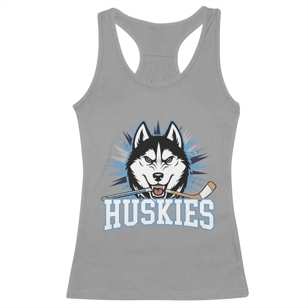 Cool Siberian Husky Ice Hockey Racerback Tank Top Gift For Dog Lovers - Wonder Print Shop