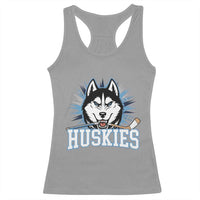 Cool Siberian Husky Ice Hockey Racerback Tank Top Gift For Dog Lovers - Wonder Print Shop