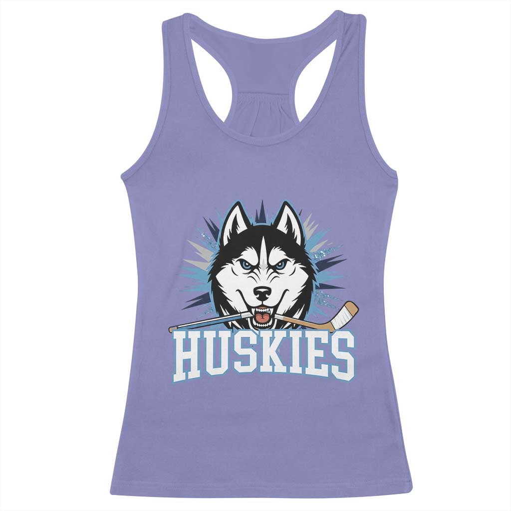 Cool Siberian Husky Ice Hockey Racerback Tank Top Gift For Dog Lovers - Wonder Print Shop