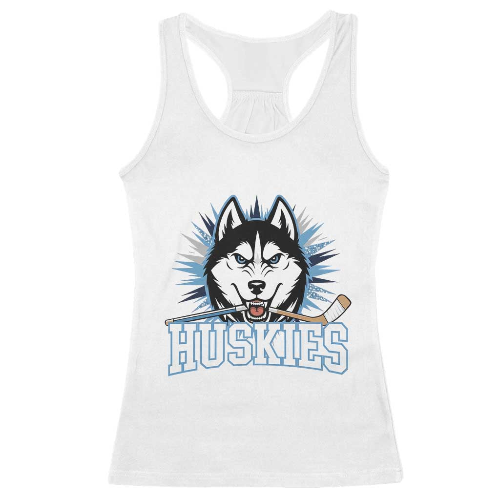 Cool Siberian Husky Ice Hockey Racerback Tank Top Gift For Dog Lovers - Wonder Print Shop
