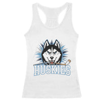Cool Siberian Husky Ice Hockey Racerback Tank Top Gift For Dog Lovers - Wonder Print Shop