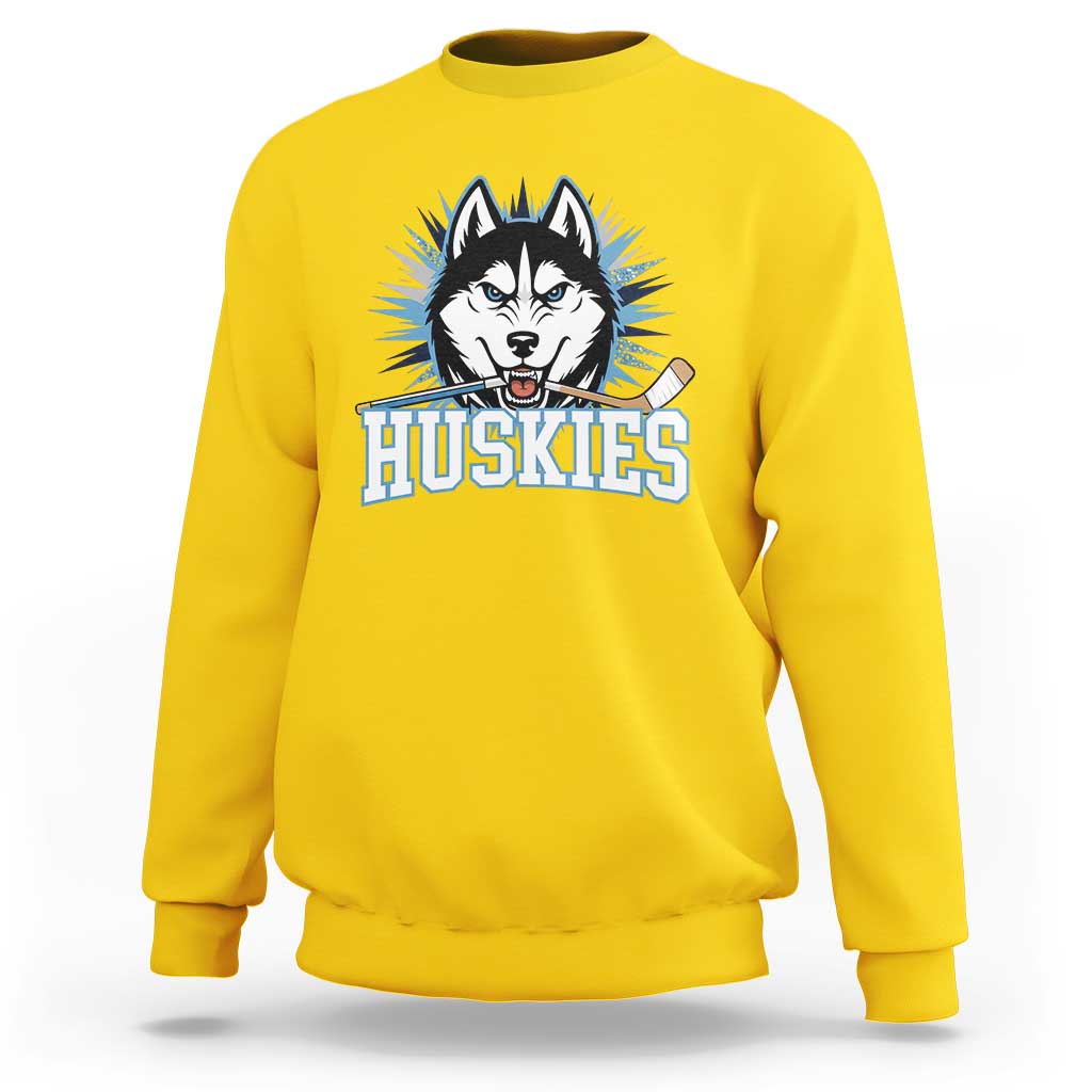 Cool Siberian Husky Ice Hockey Sweatshirt Gift For Dog Lovers - Wonder Print Shop